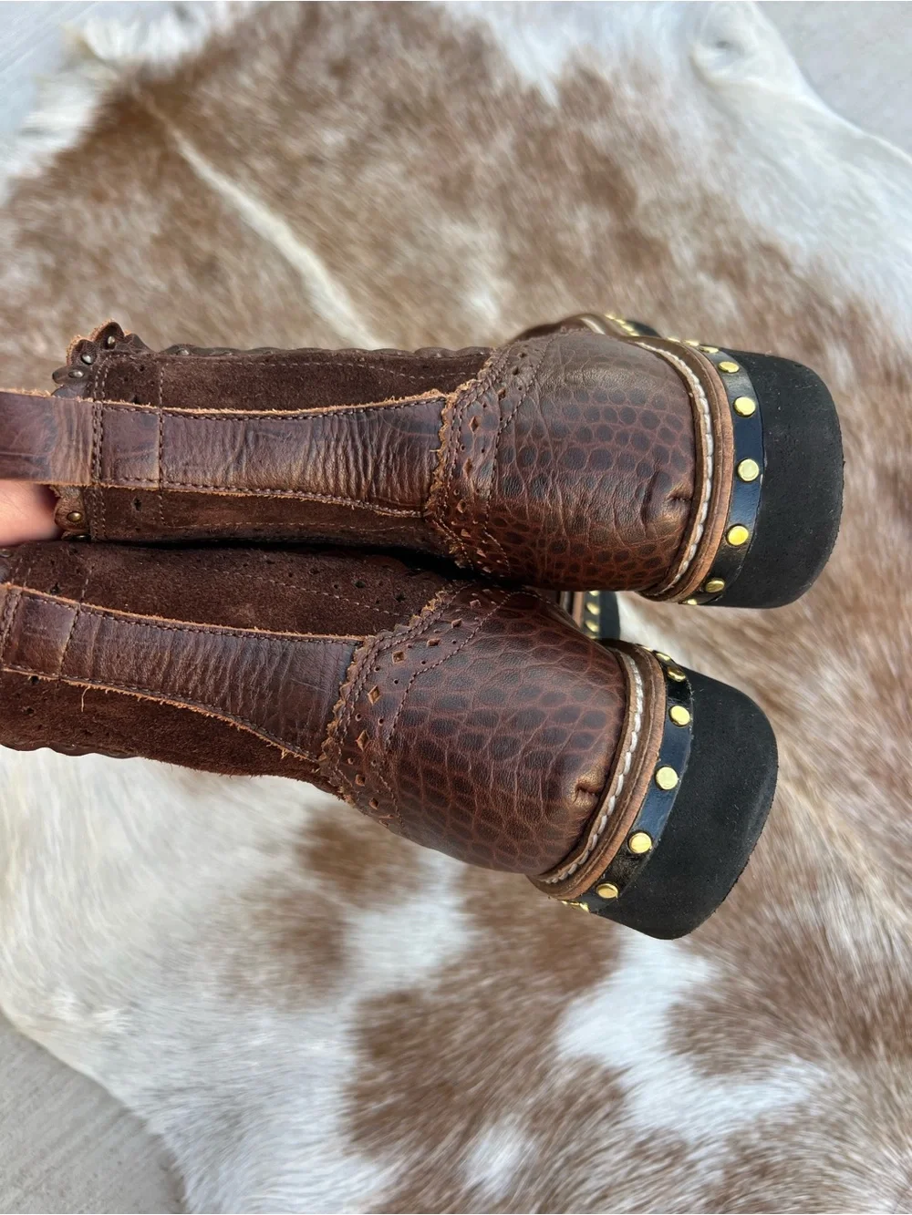 Free People Brown Suede & Leather Chelsea Booties size 36
